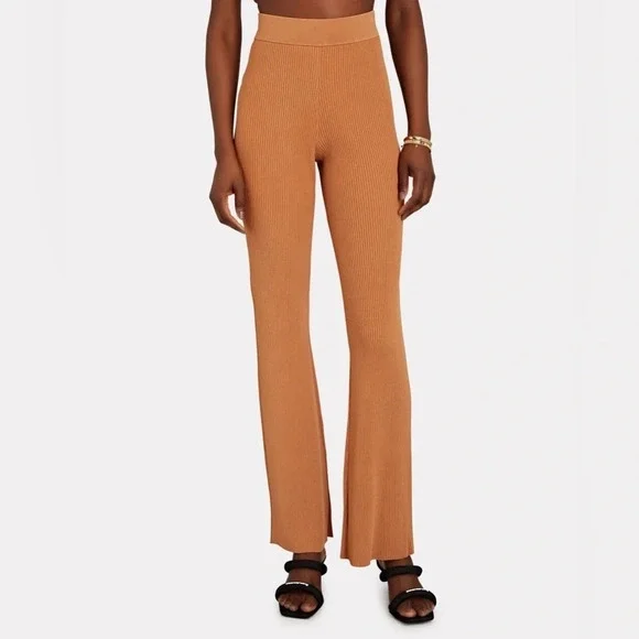 NEW A.L.C Logan Rib-Knit Flared Pants - Picture 1 of 8